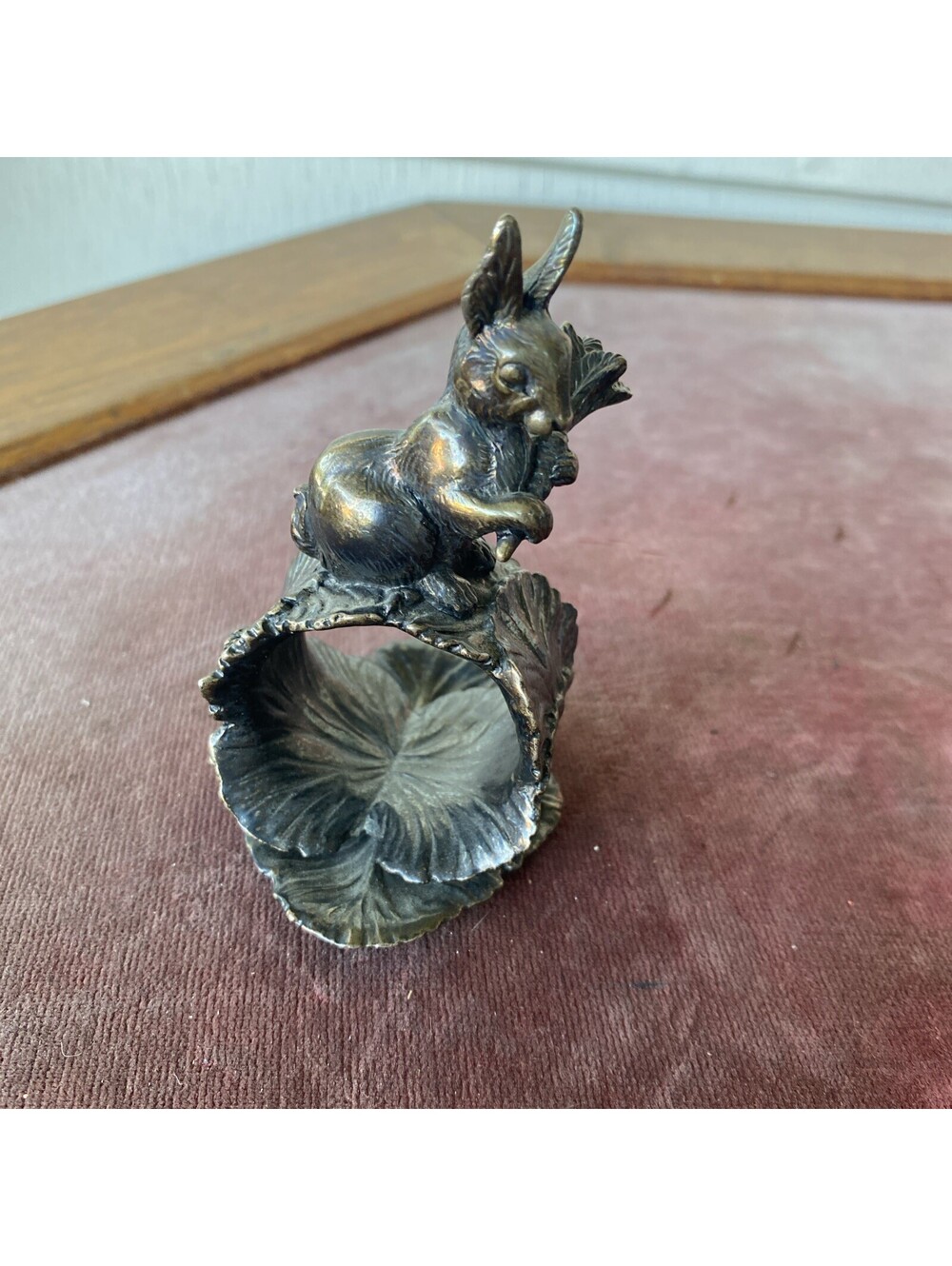 Reed n Barton 1824 Collection Rabbit Cabbage leaves Napkin Ring